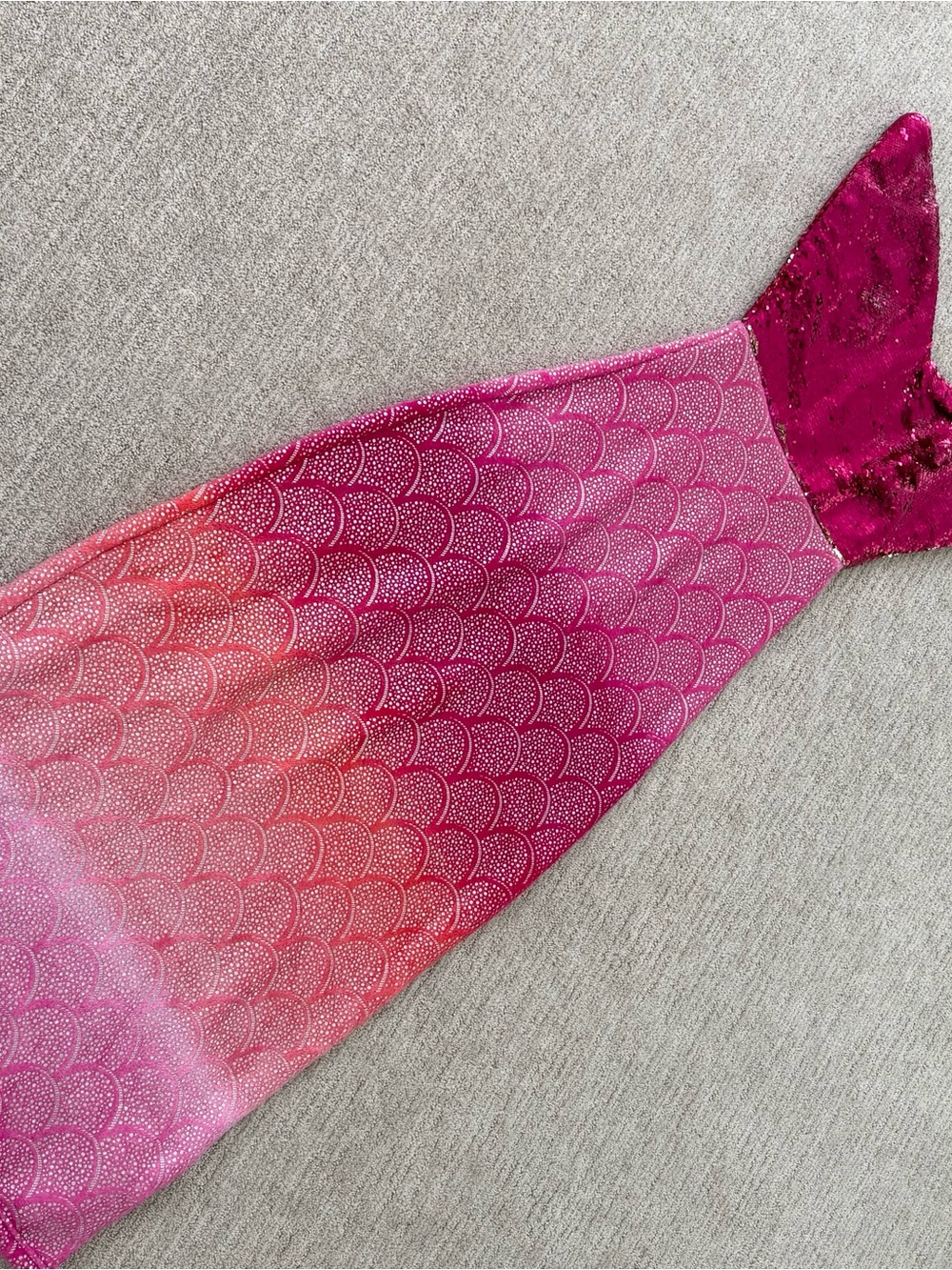Pink Ombre Mermaid Tail Blanket